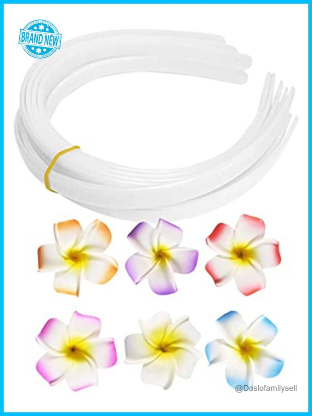 White Plastic Headbands & Floral Clips Bundle